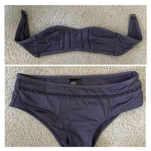 H&M gray 2pc NWOT bathing suit